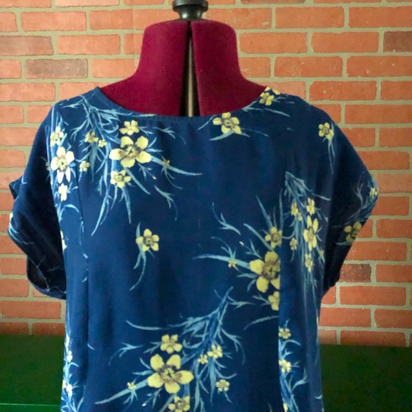 Band of Gypsies Blue Floral Flowy Dress - Picture 3 of 5